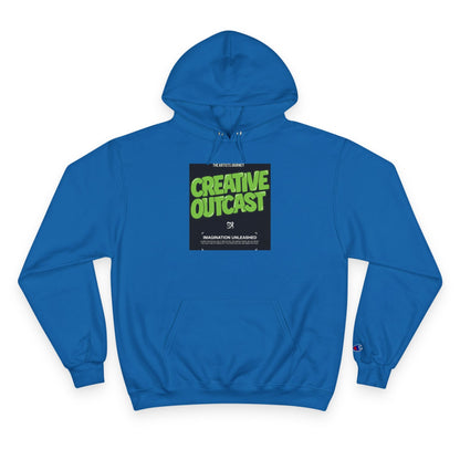 Creative Outcast Hoodie — Bold Green Graphic Champion Hooded Sweatshirt Printify
