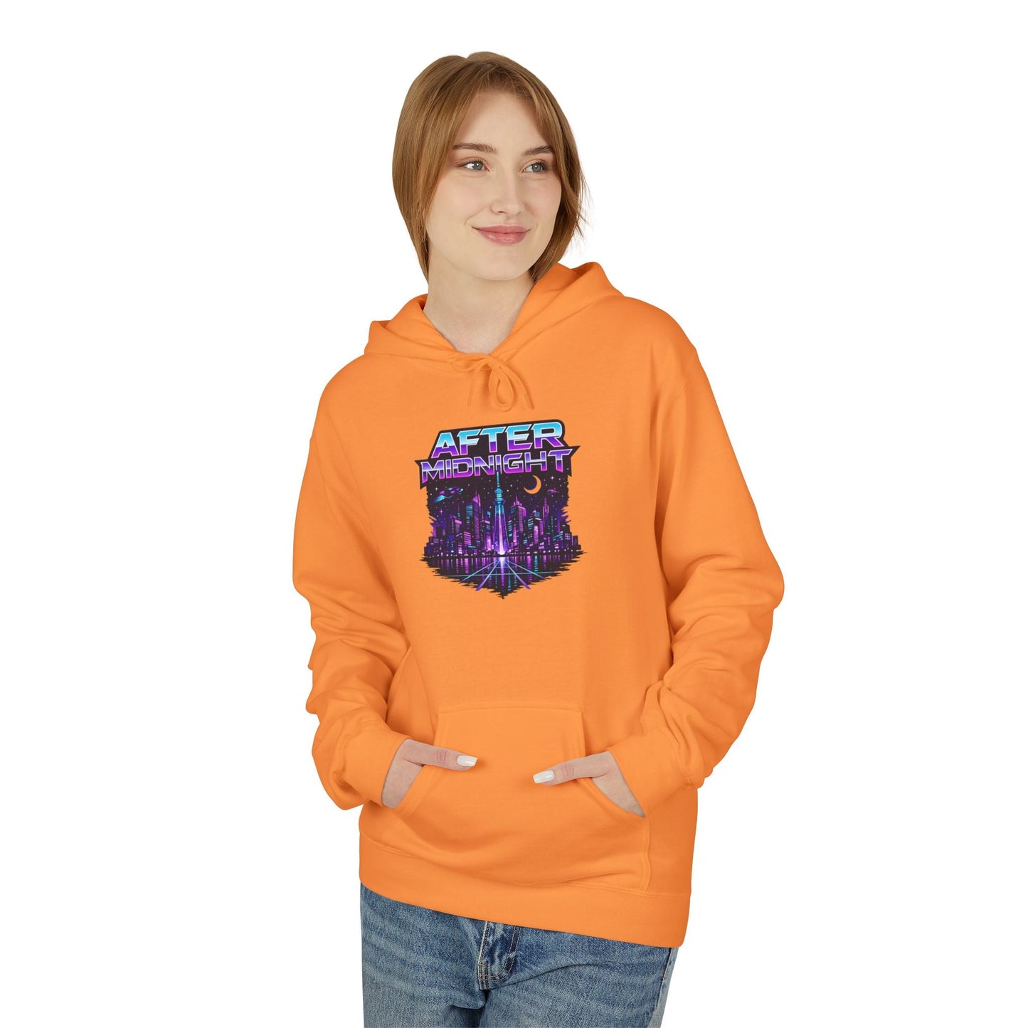 Cyberpunk City 'AFTER' Graphic Hoodie — Retro Futuristic Streetwear Printify
