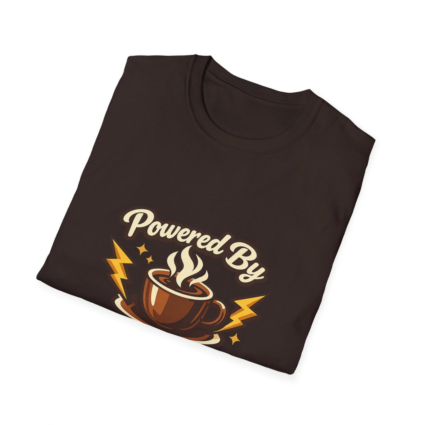 Powered By Coffee T-Shirt — Vintage Coffee Lover Tee Printify