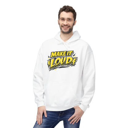 Make It Loud Hoodie — Bold Yellow Graphic Pullover