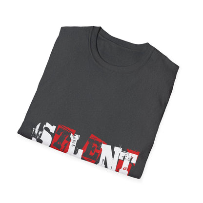 T-Shirt “LEFT” Red Distressed Block Letter Graphic — Vintage Stamped Tee