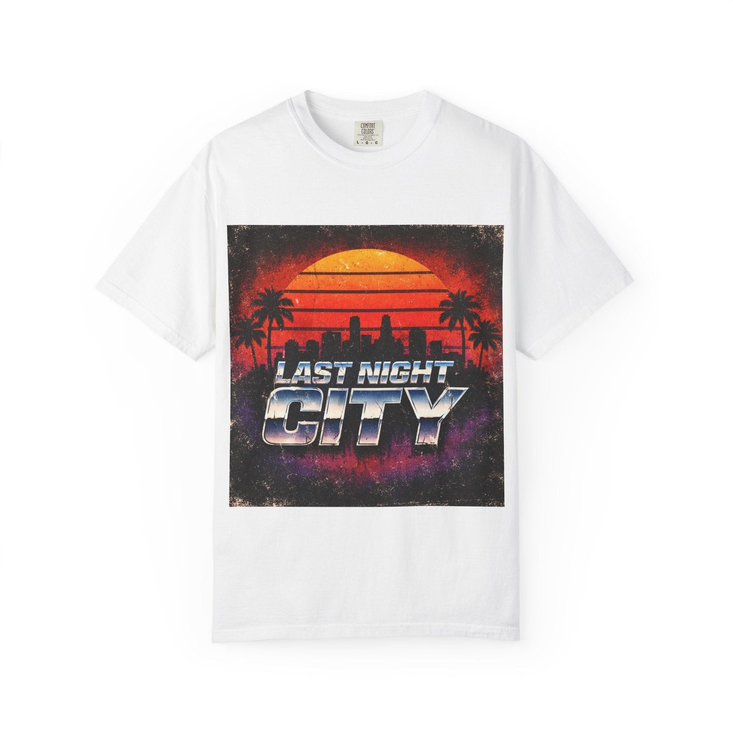 Last Night City T-Shirt — Retro Sunset Miami Vaporwave Tee Printify