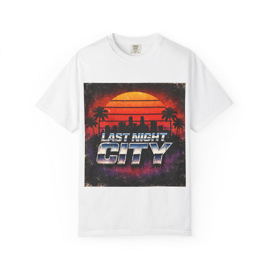 Last Night City T-Shirt — Retro Sunset Miami Vaporwave Tee Printify