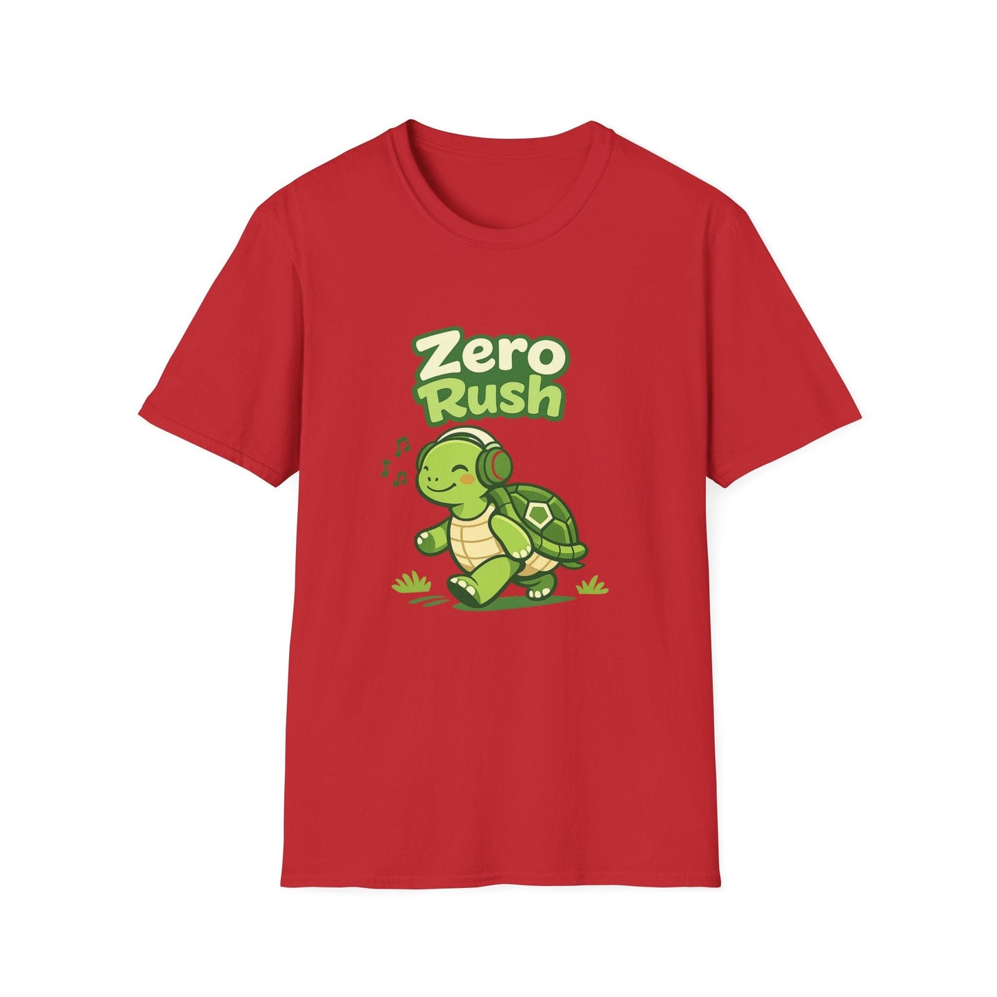 T-Shirt — 'Zero Rush' Cute Turtle Graphic Unisex Tee for Relaxed, Slow-Living Fans Printify
