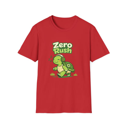 T-Shirt — 'Zero Rush' Cute Turtle Graphic Unisex Tee for Relaxed, Slow-Living Fans Printify