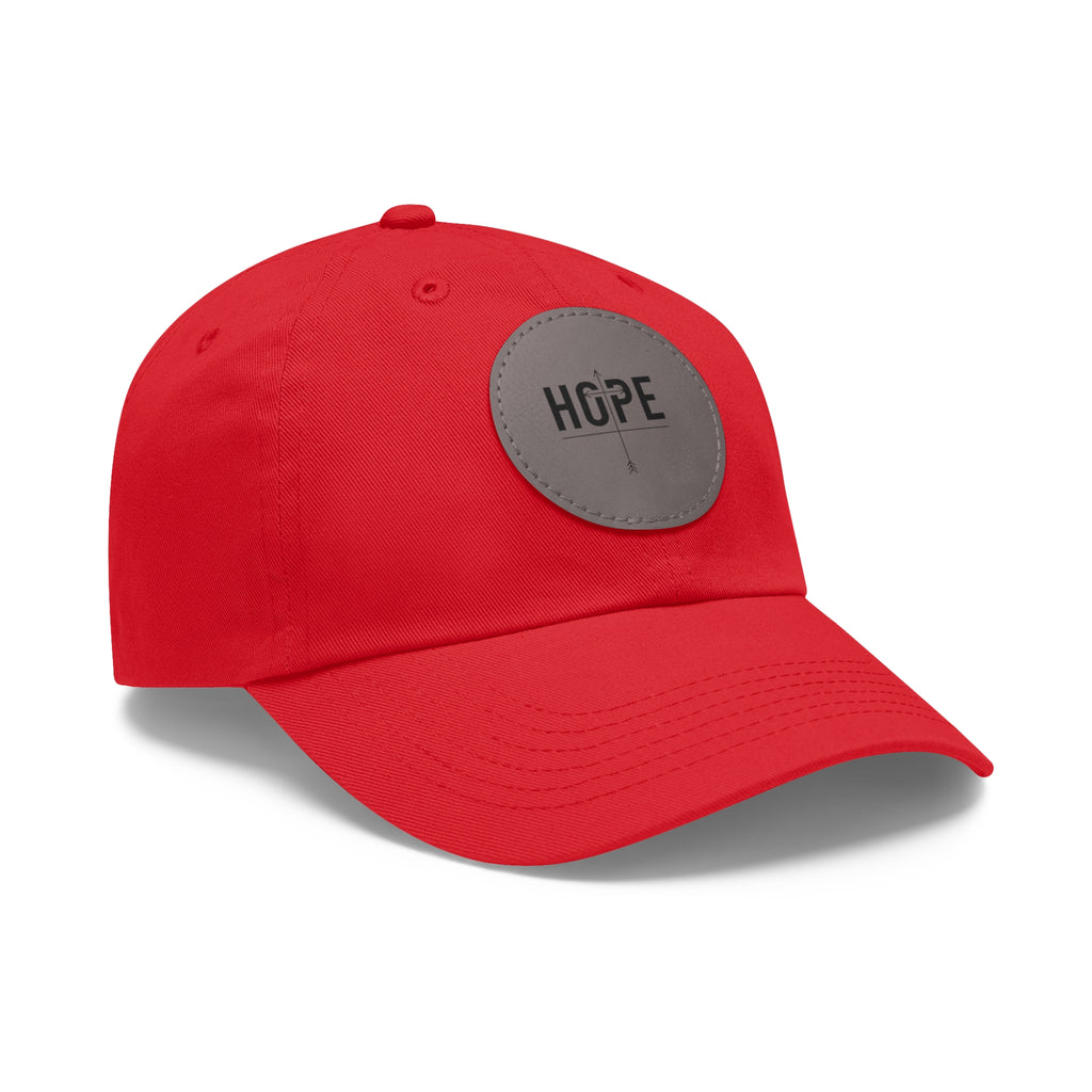 Dad Hat — Round Leather Patch 'HOPE' Cap