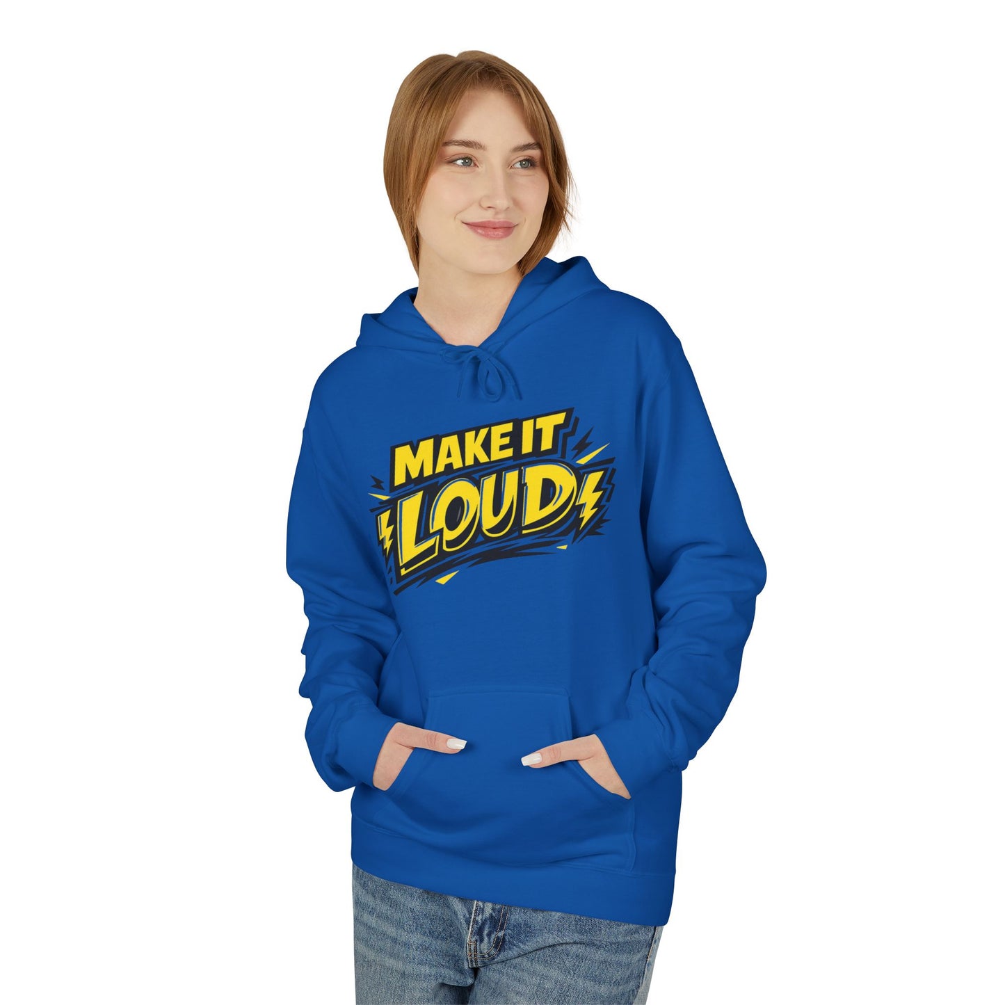 Make It Loud Hoodie — Bold Yellow Graphic Pullover