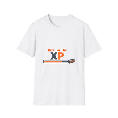 Gaming T-Shirt — "Here For The XP" Progress Bar Tee Printify