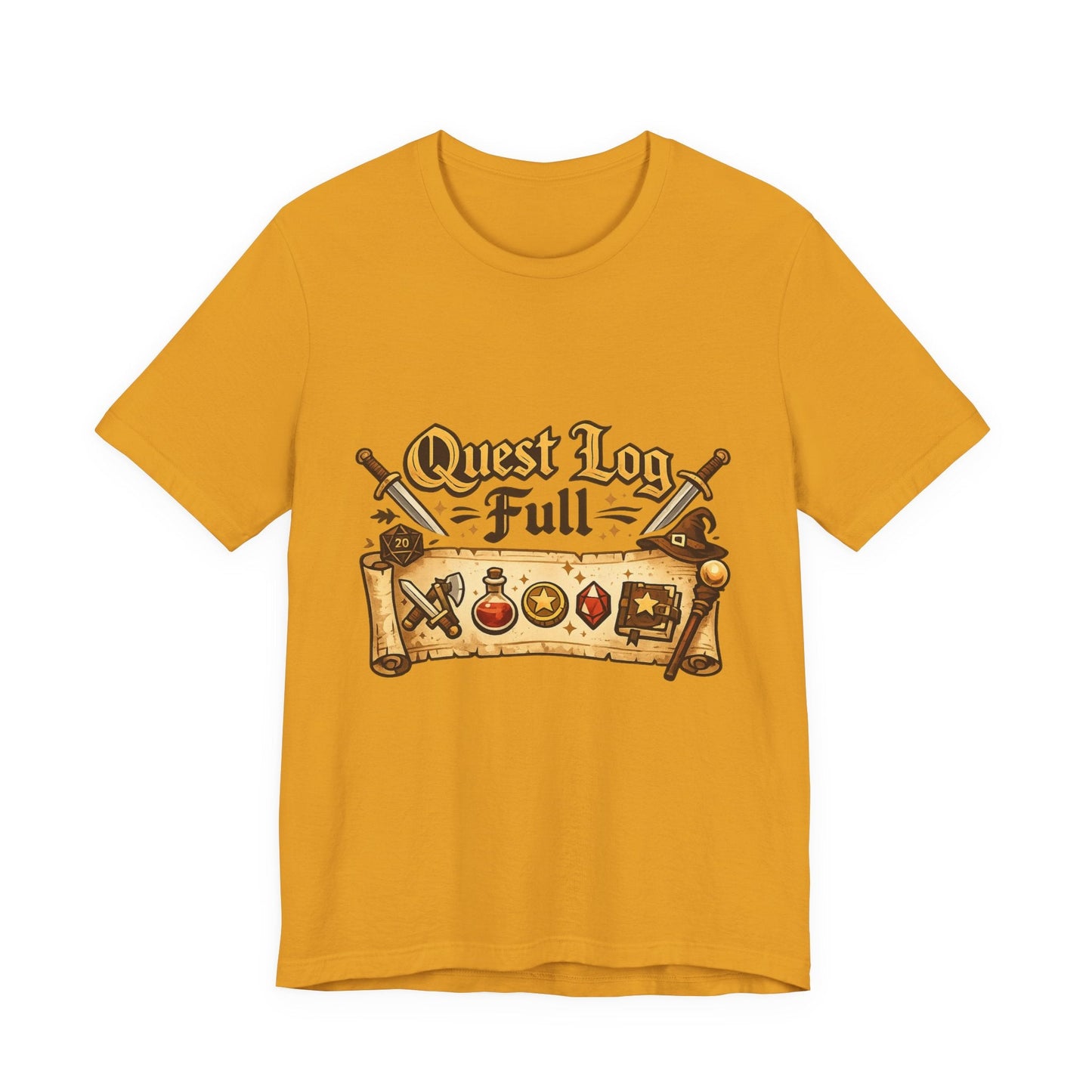 Quest Log Full T-Shirt — Gamer RPG Adventure Tee Printify