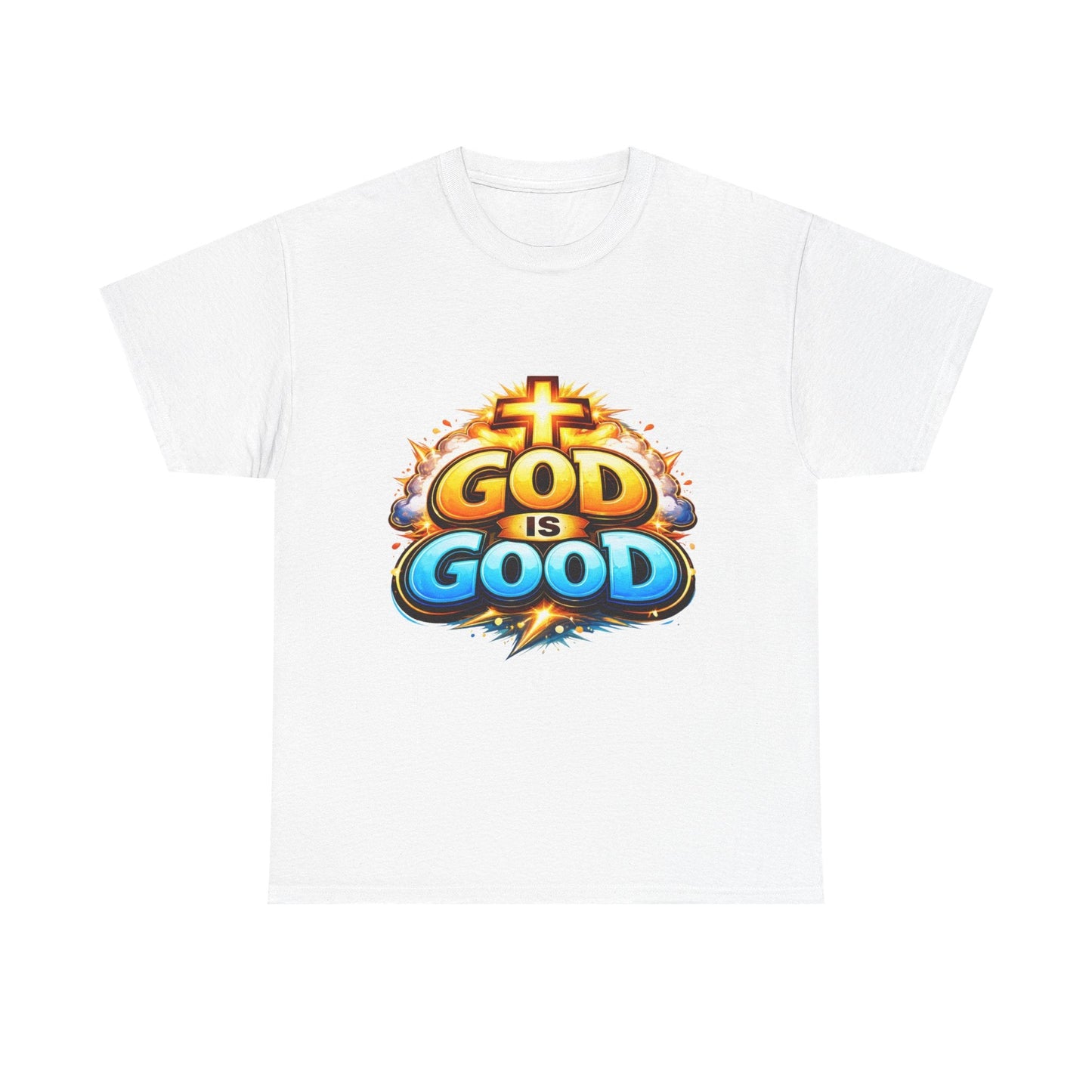God Is Good T-Shirt for Men – Christian Faith Tee with Cross Graphic Printify