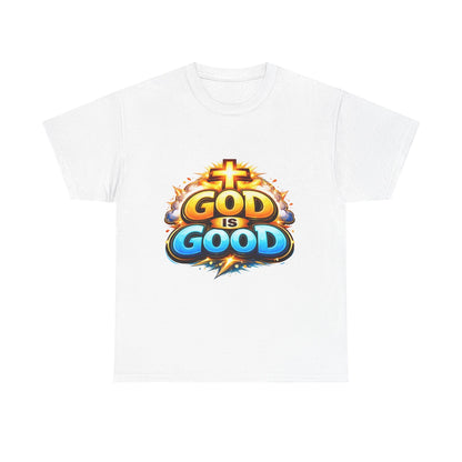 God Is Good T-Shirt for Men – Christian Faith Tee with Cross Graphic Printify