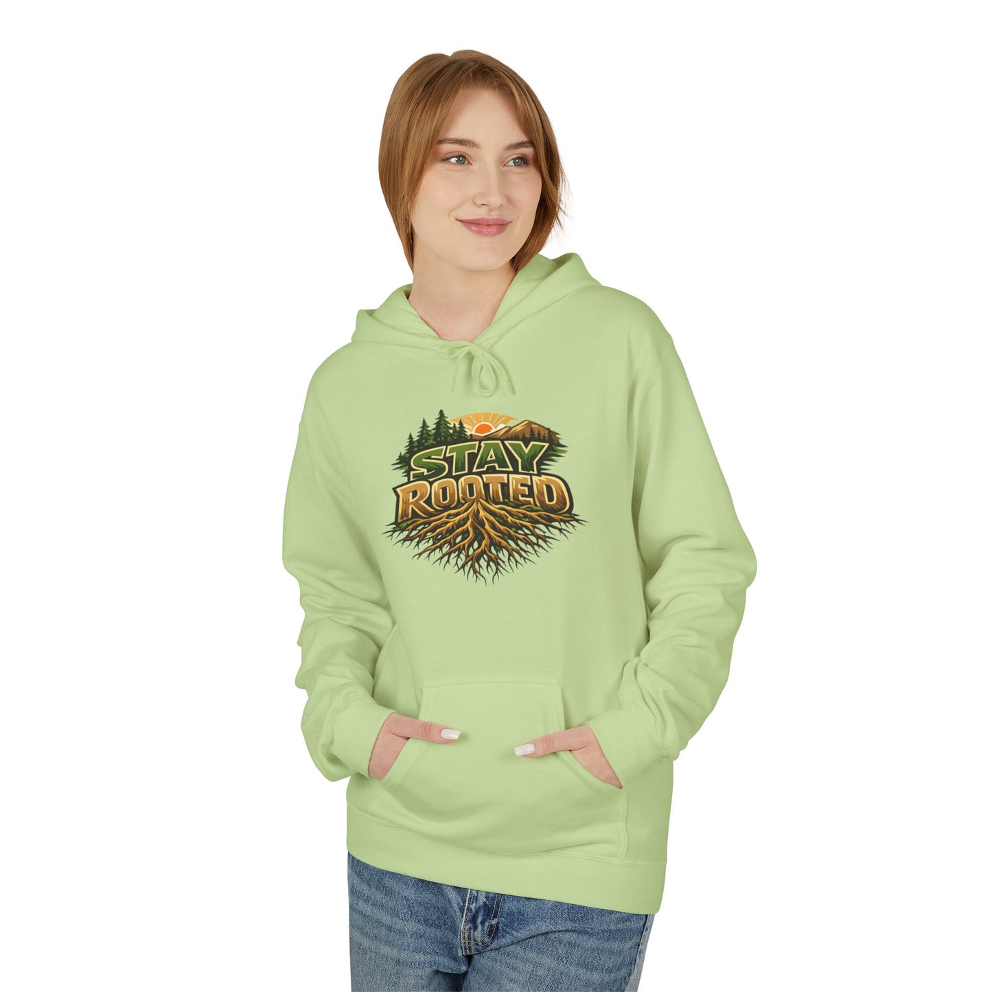 Stay Rooted Hoodie — Forest Nature Graphic Pullover