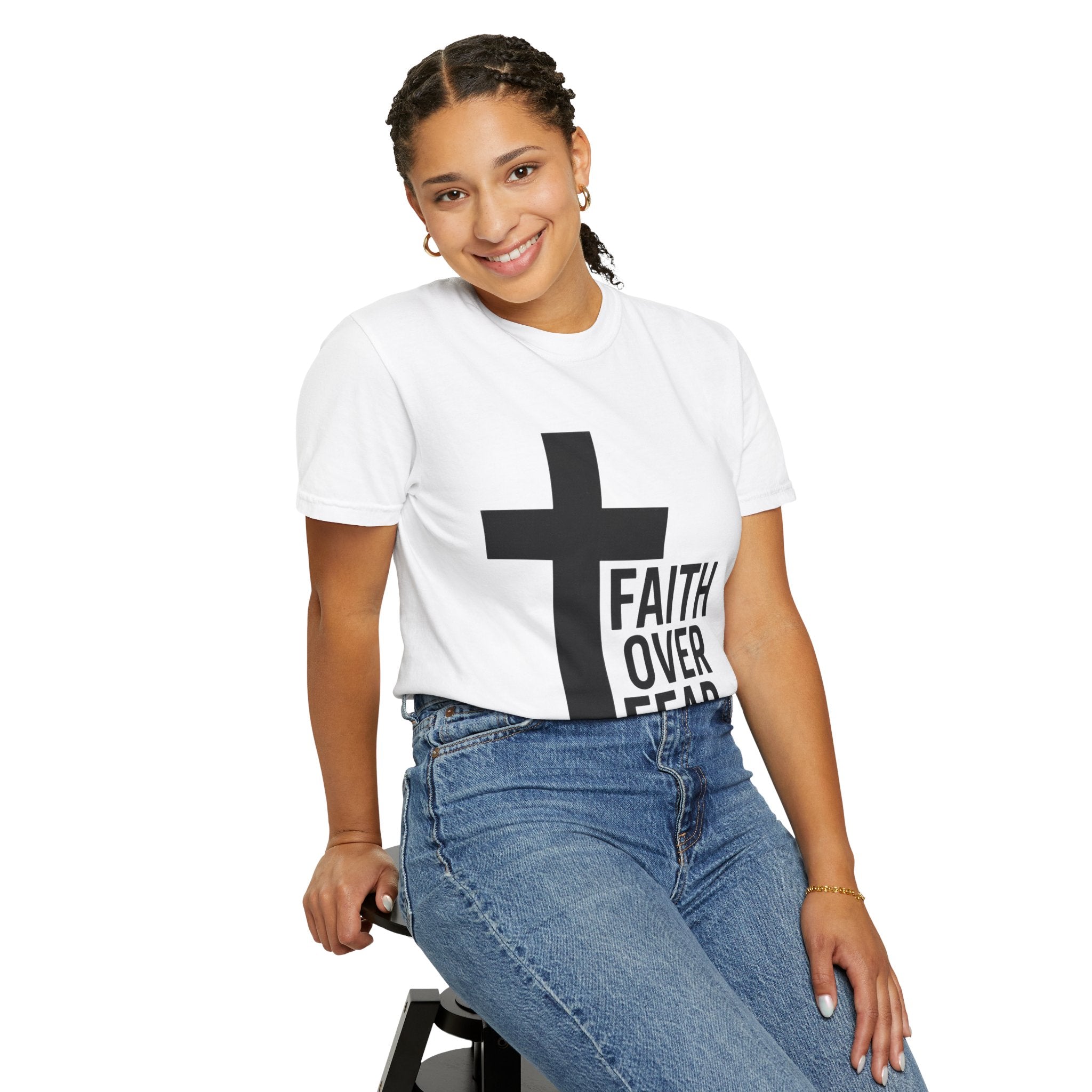 Faith Over Fear T-Shirt — Christian Cross Inspirational Tee