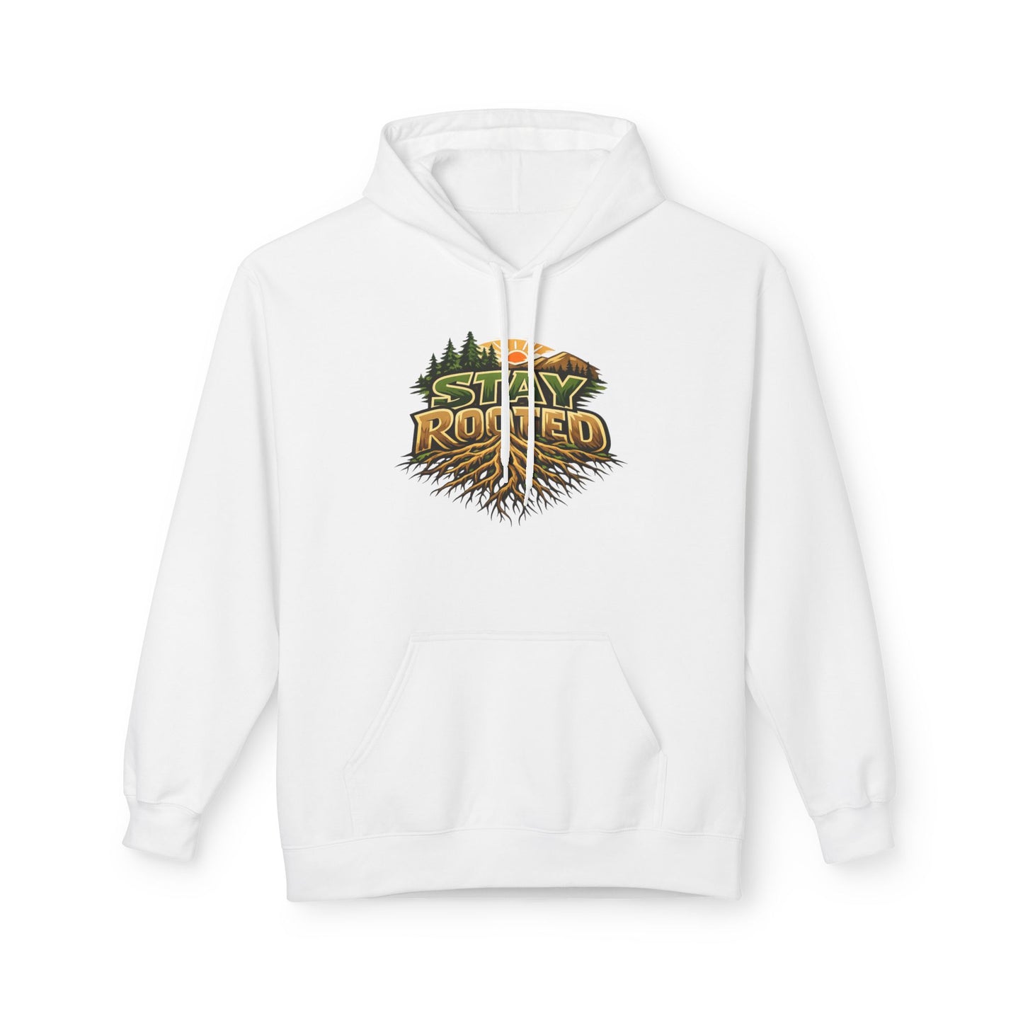 Stay Rooted Hoodie — Forest Nature Graphic Pullover