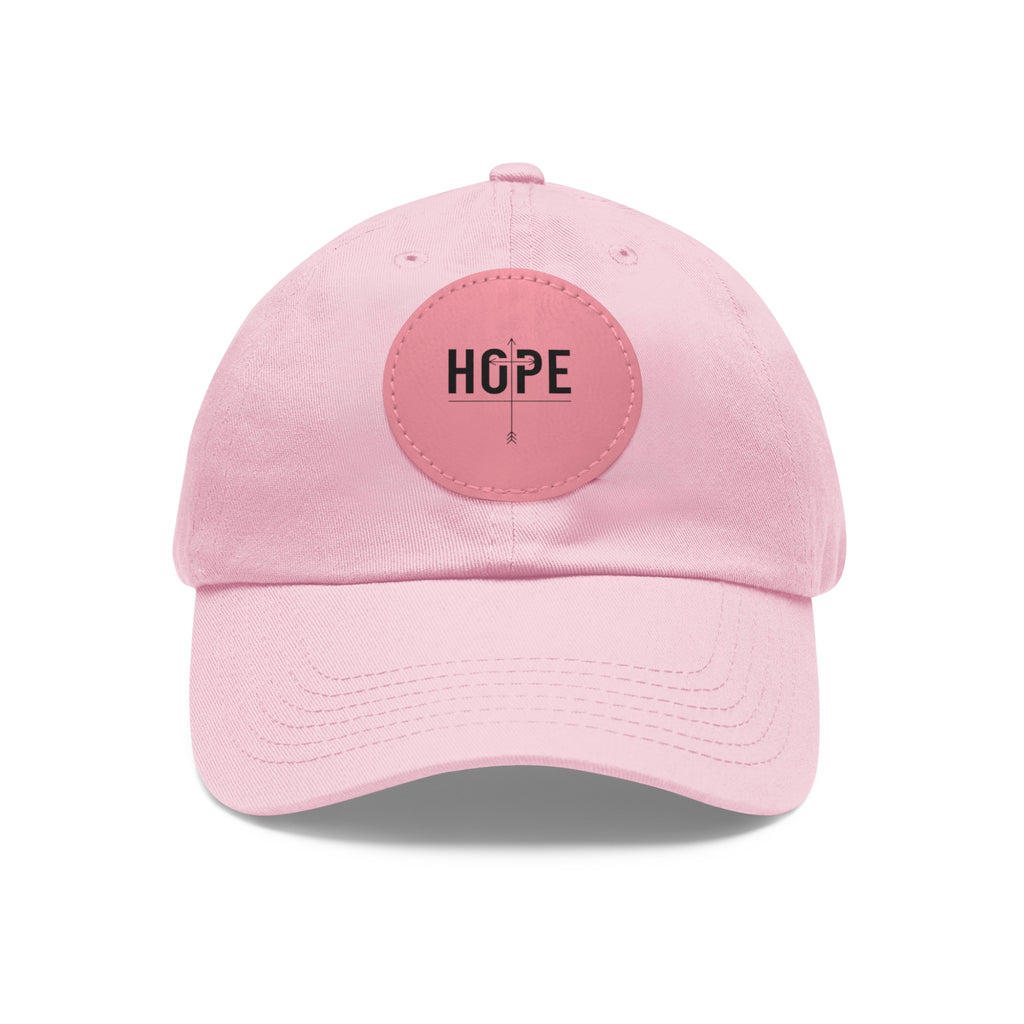Dad Hat — Round Leather Patch 'HOPE' Cap