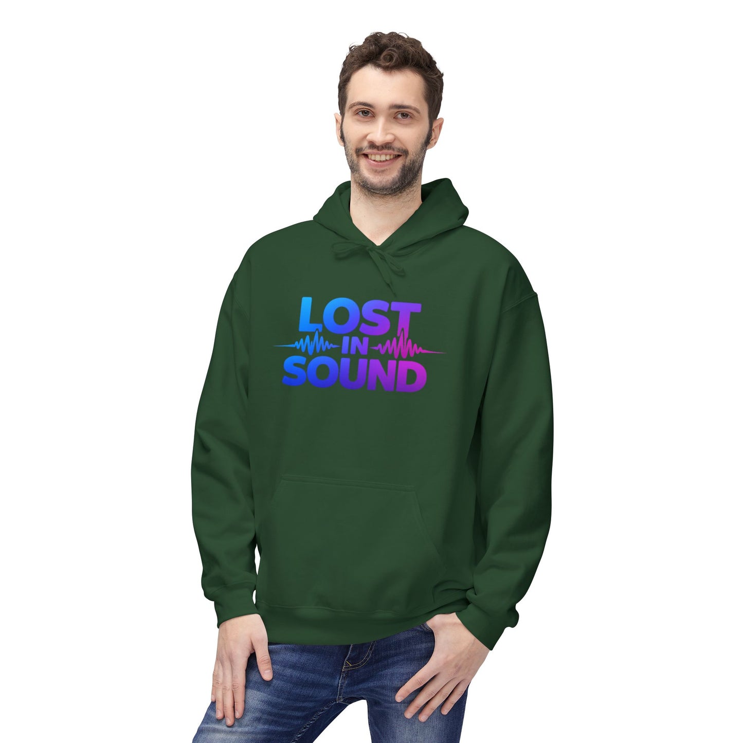Lost in Sound Hoodie — Gradient Music Wave Pullover
