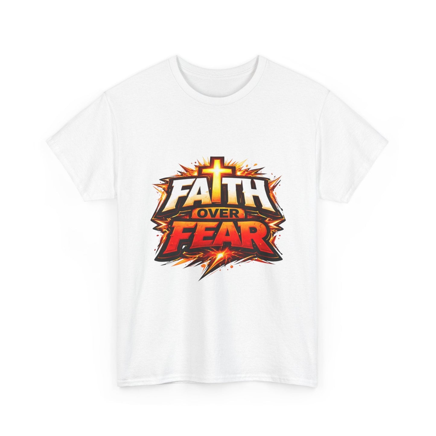 Faith Over Fear T-Shirt for Men – Christian Inspirational Tee with Cross Graphic Printify
