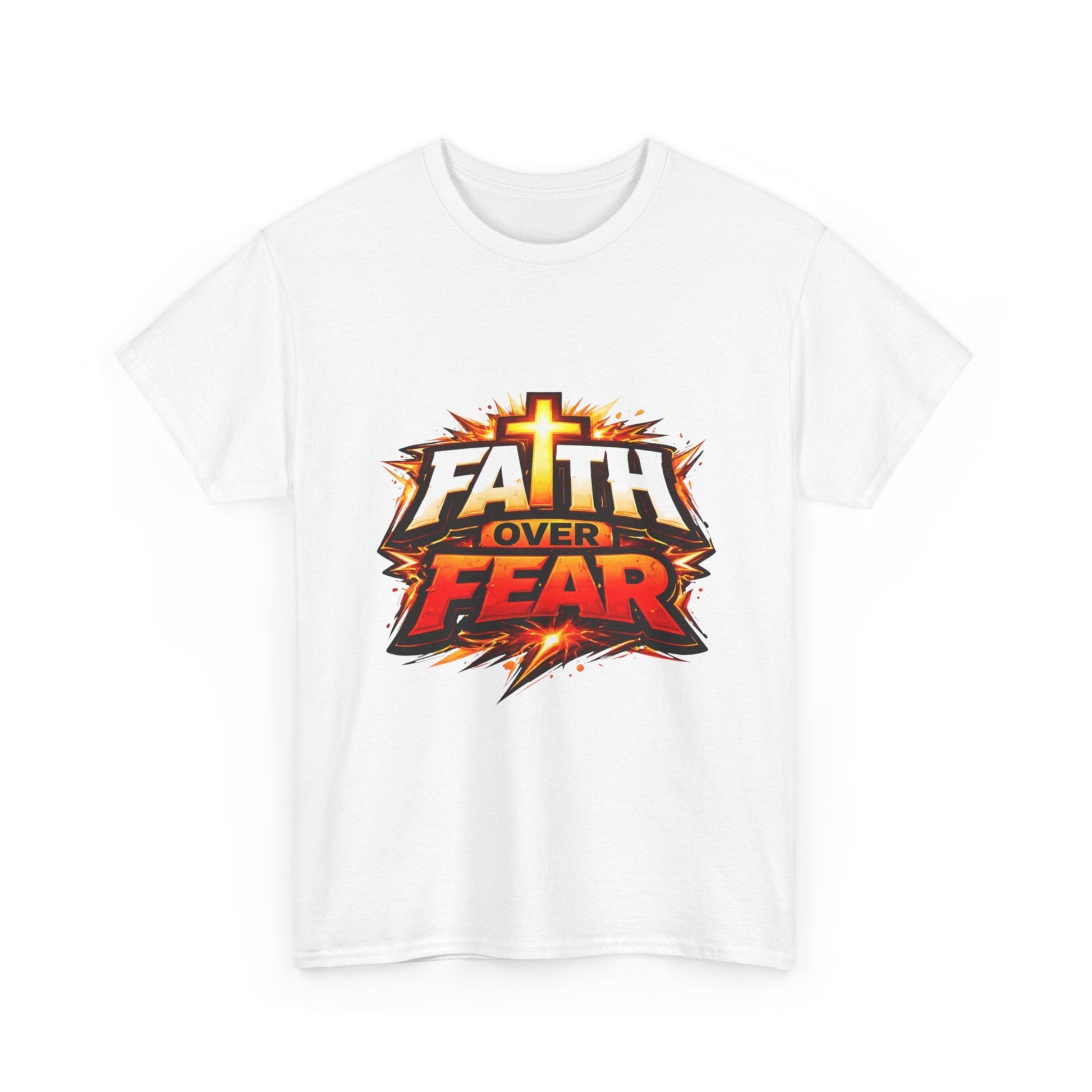 Faith Over Fear T-Shirt for Men – Christian Inspirational Tee with Cross Graphic Printify