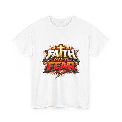 Faith Over Fear T-Shirt for Men – Christian Inspirational Tee with Cross Graphic Printify