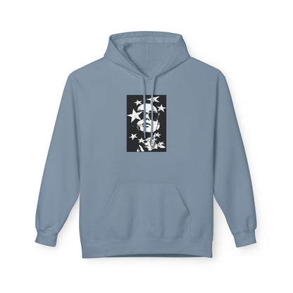 Hoodie — Monochrome Dollar Sign & Stars Graphic Printify