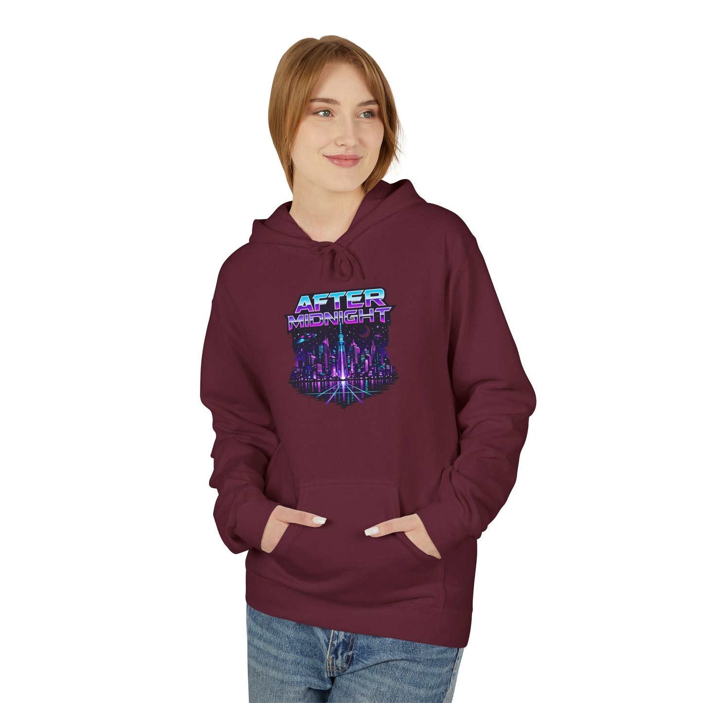 Cyberpunk City 'AFTER' Graphic Hoodie — Retro Futuristic Streetwear Printify