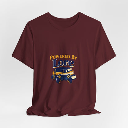 Powered by Lore T-Shirt — Gamer & Book Lover Tee Printify