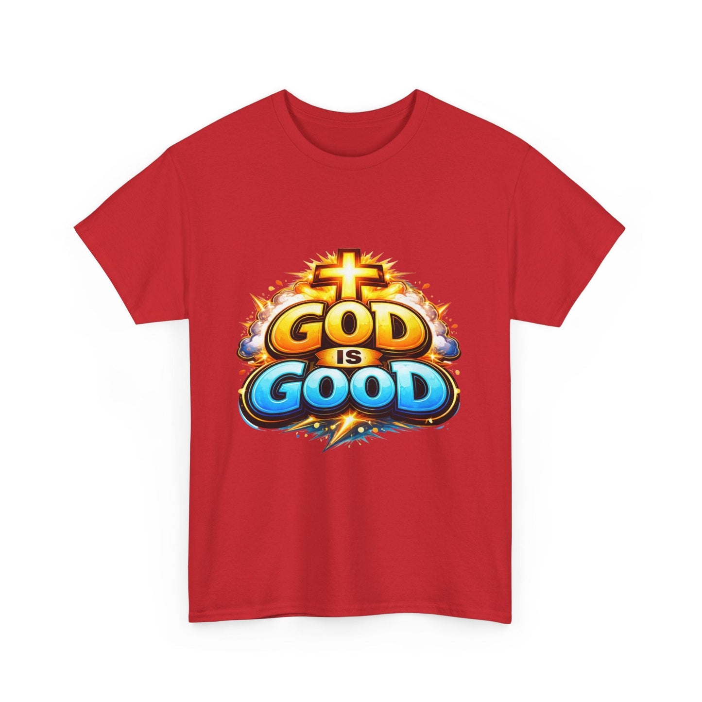 God Is Good T-Shirt for Men – Christian Faith Tee with Cross Graphic Printify