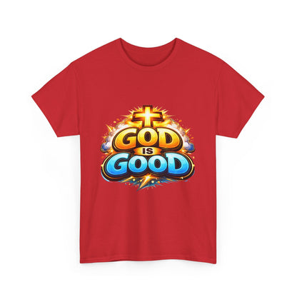 God Is Good T-Shirt for Men – Christian Faith Tee with Cross Graphic Printify