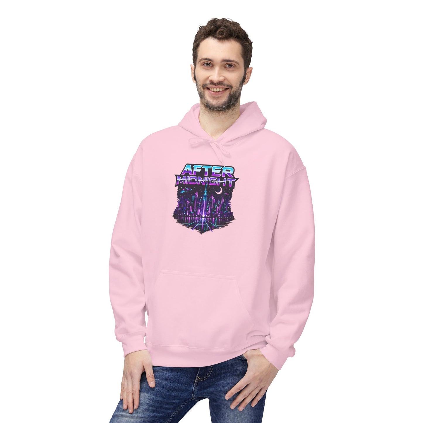 Cyberpunk City 'AFTER' Graphic Hoodie — Retro Futuristic Streetwear Printify