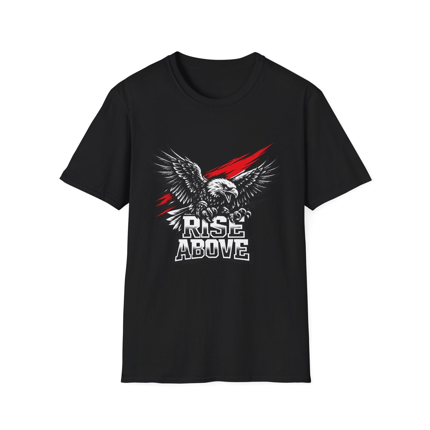 Rise Above Eagle T-Shirt — Patriotic Graphic Tee with Soaring Eagle Printify