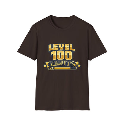 Level 100 Reality T-Shirt — Gamer XP Milestone Tee Printify