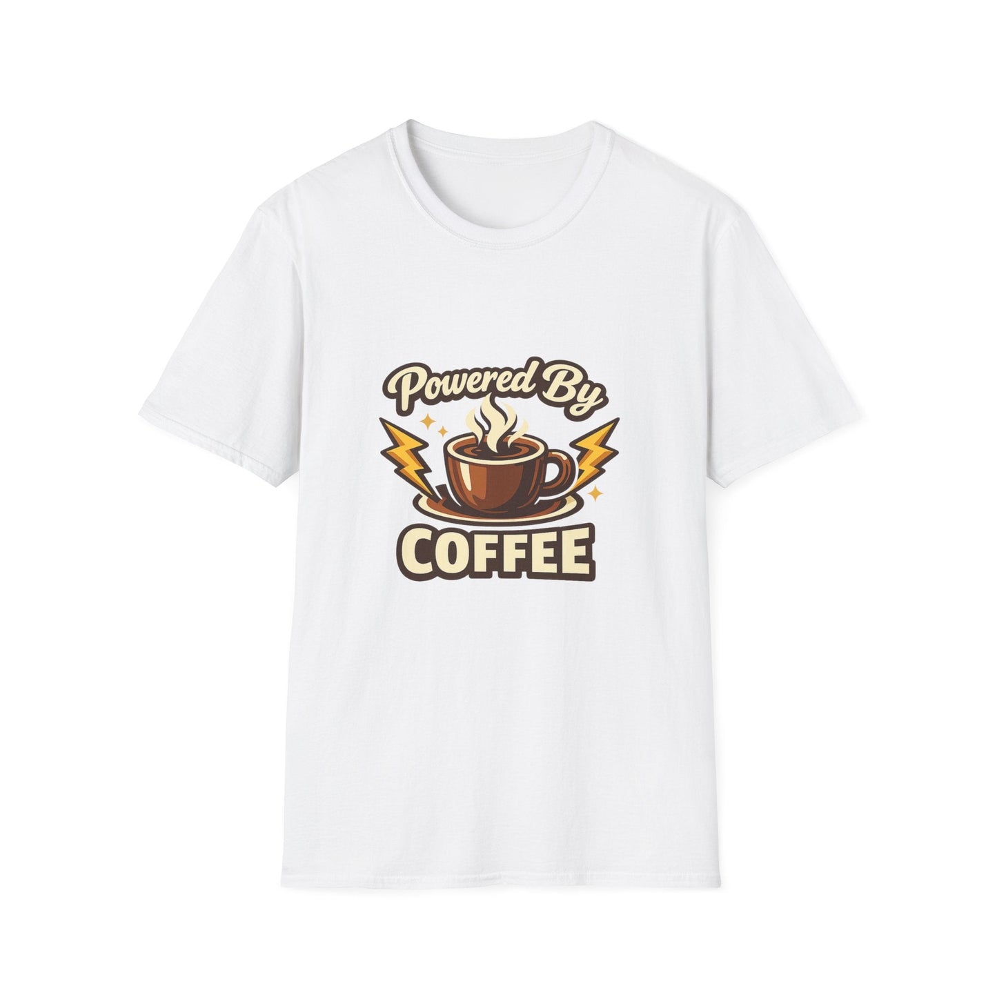 Powered By Coffee T-Shirt — Vintage Coffee Lover Tee Printify