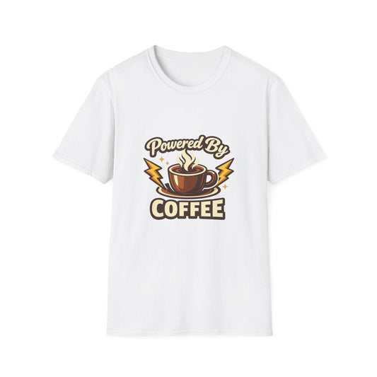 Powered By Coffee T-Shirt — Vintage Coffee Lover Tee Printify