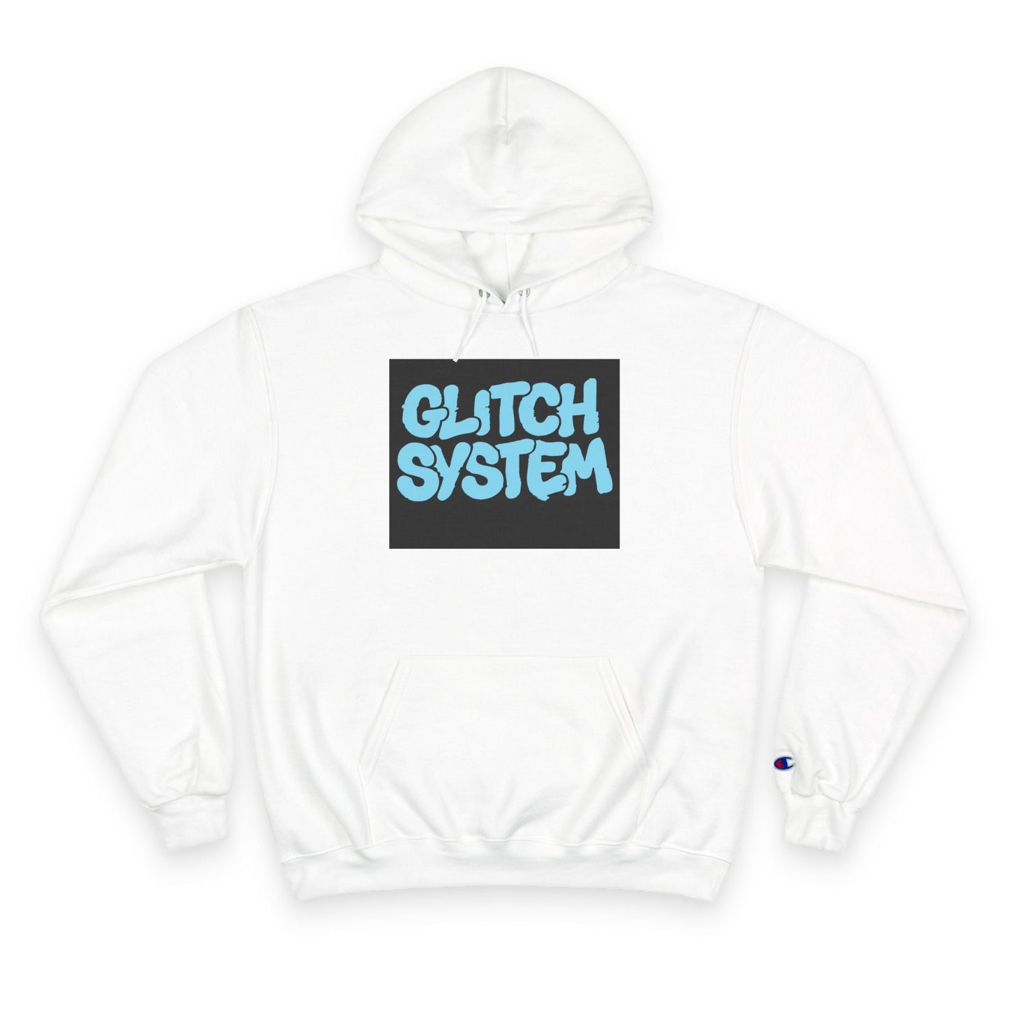 Glitch System Hoodie — Retro Graffiti Streetwear Champion Hoodie Printify