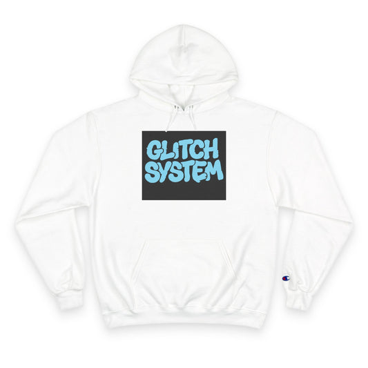 Glitch System Hoodie — Retro Graffiti Streetwear Champion Hoodie Printify