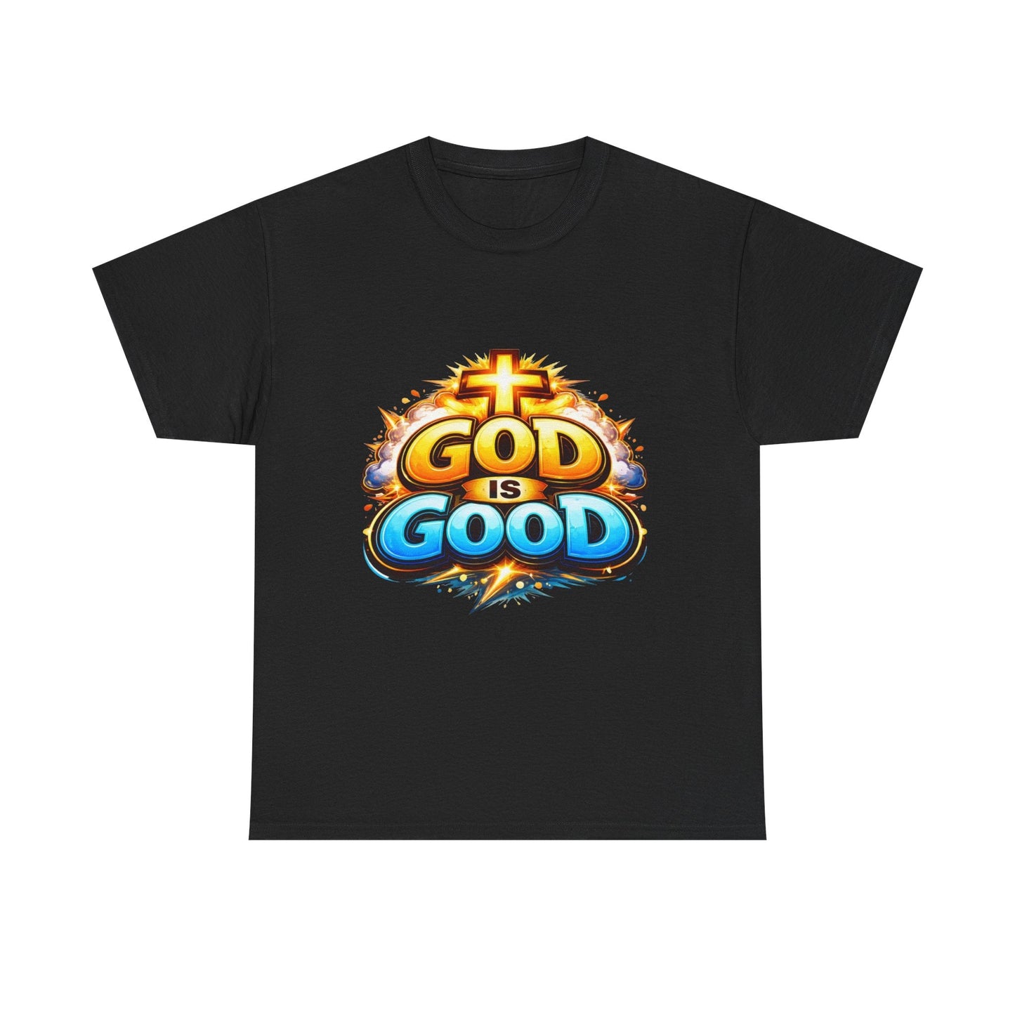 God Is Good T-Shirt for Men – Christian Faith Tee with Cross Graphic Printify