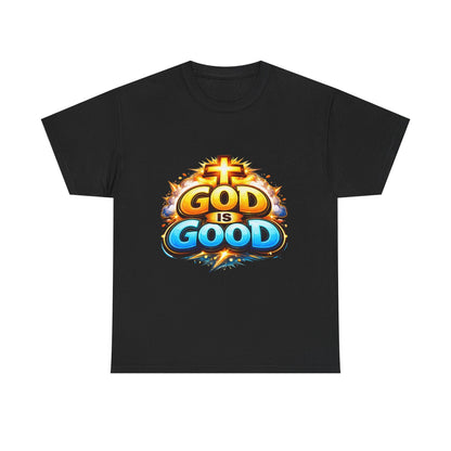 God Is Good T-Shirt for Men – Christian Faith Tee with Cross Graphic Printify