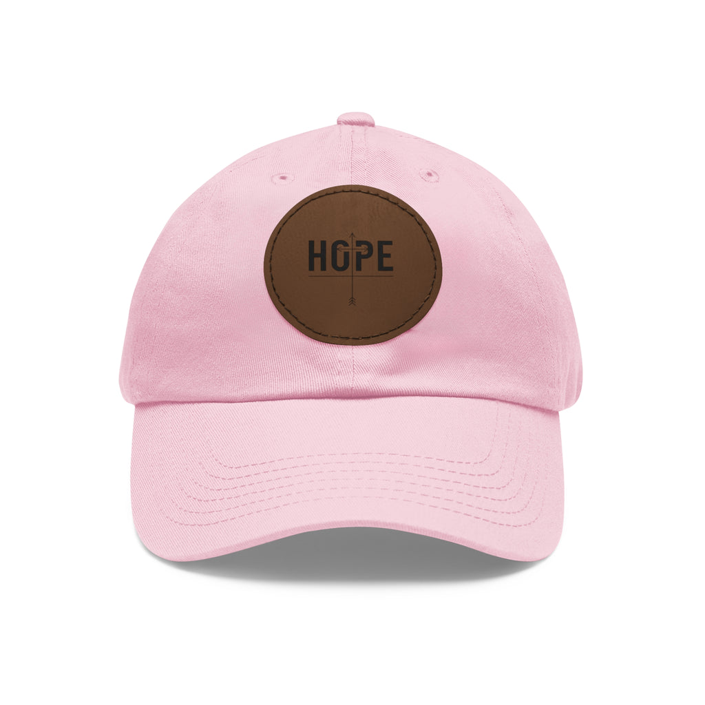 Dad Hat — Round Leather Patch 'HOPE' Cap