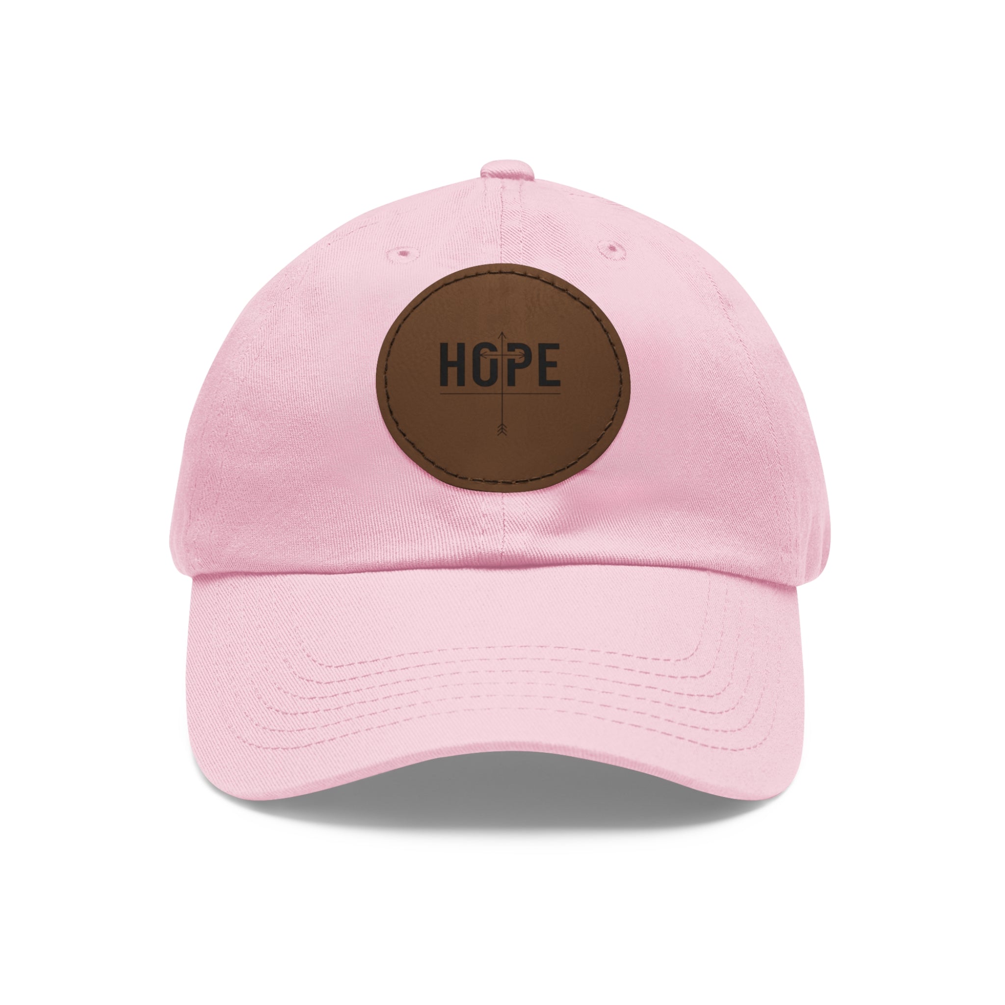 Dad Hat — Round Leather Patch 'HOPE' Cap