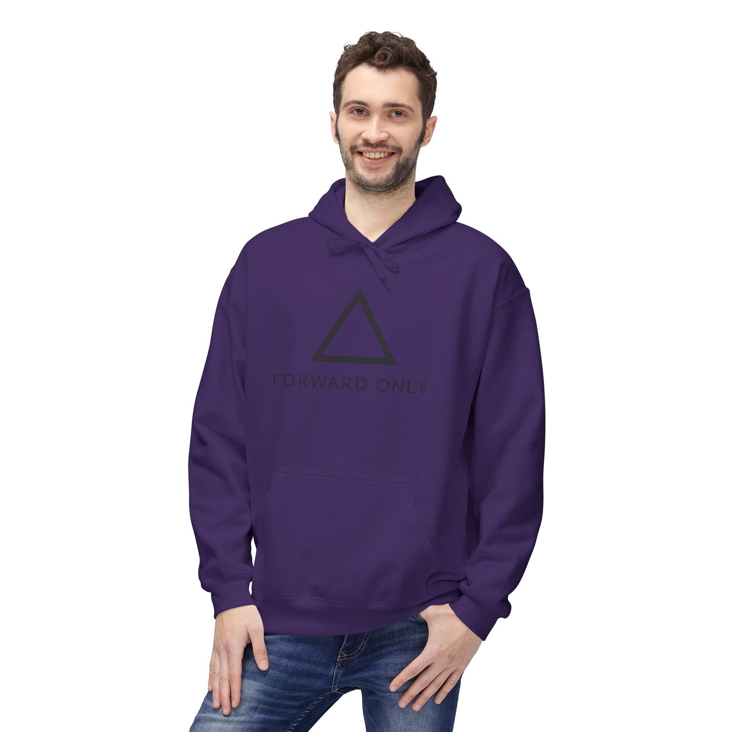 Hoodie — Minimal "Forward Only" Triangle Logo Pullover