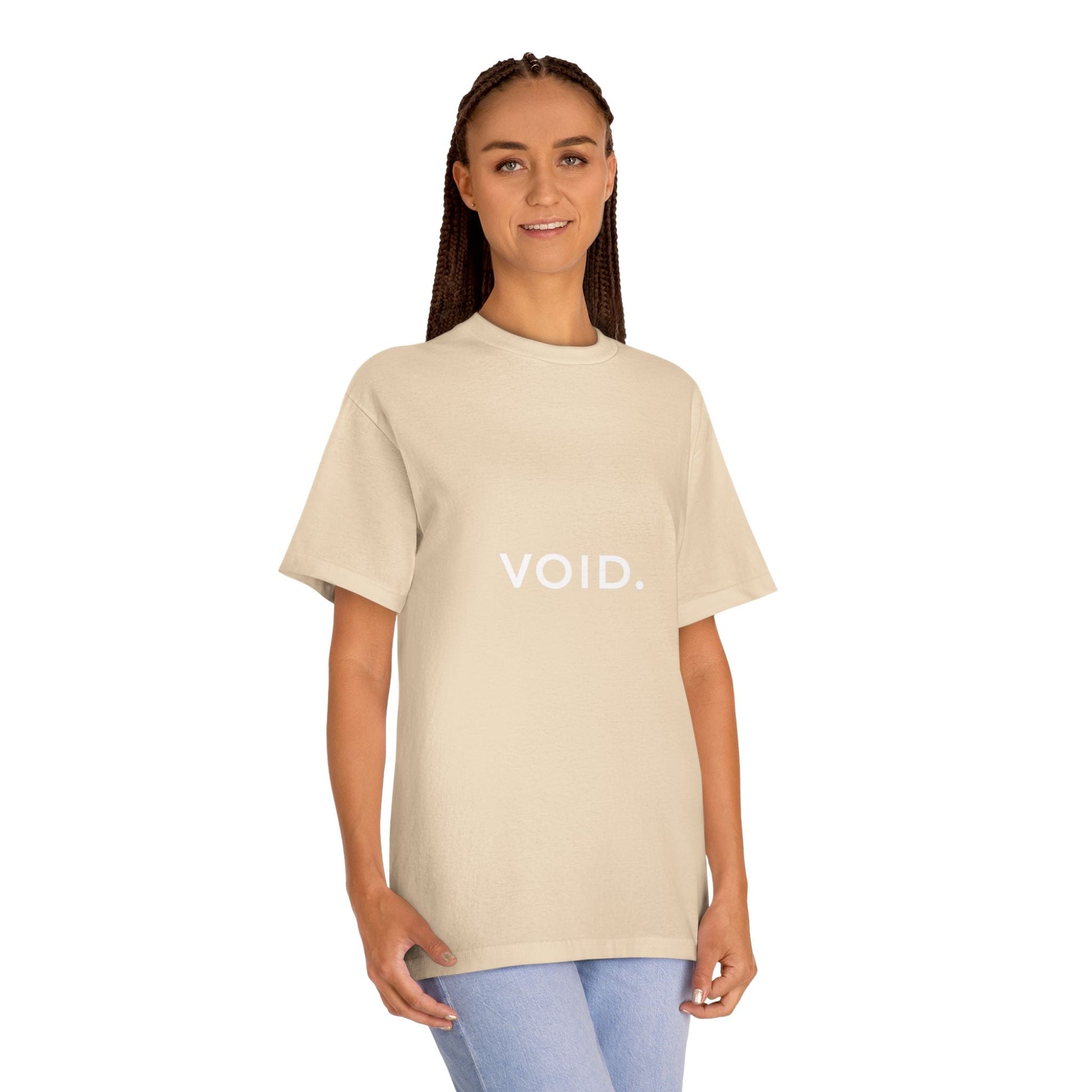 Void. Minimalist Graphic Tee — Neutral Beige Casual Shirt Printify