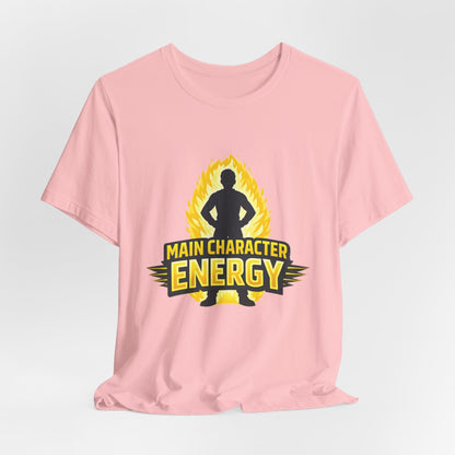 Main Character Energy T-Shirt - Graphic Tee with Bold Silhouette & Flame Design Printify