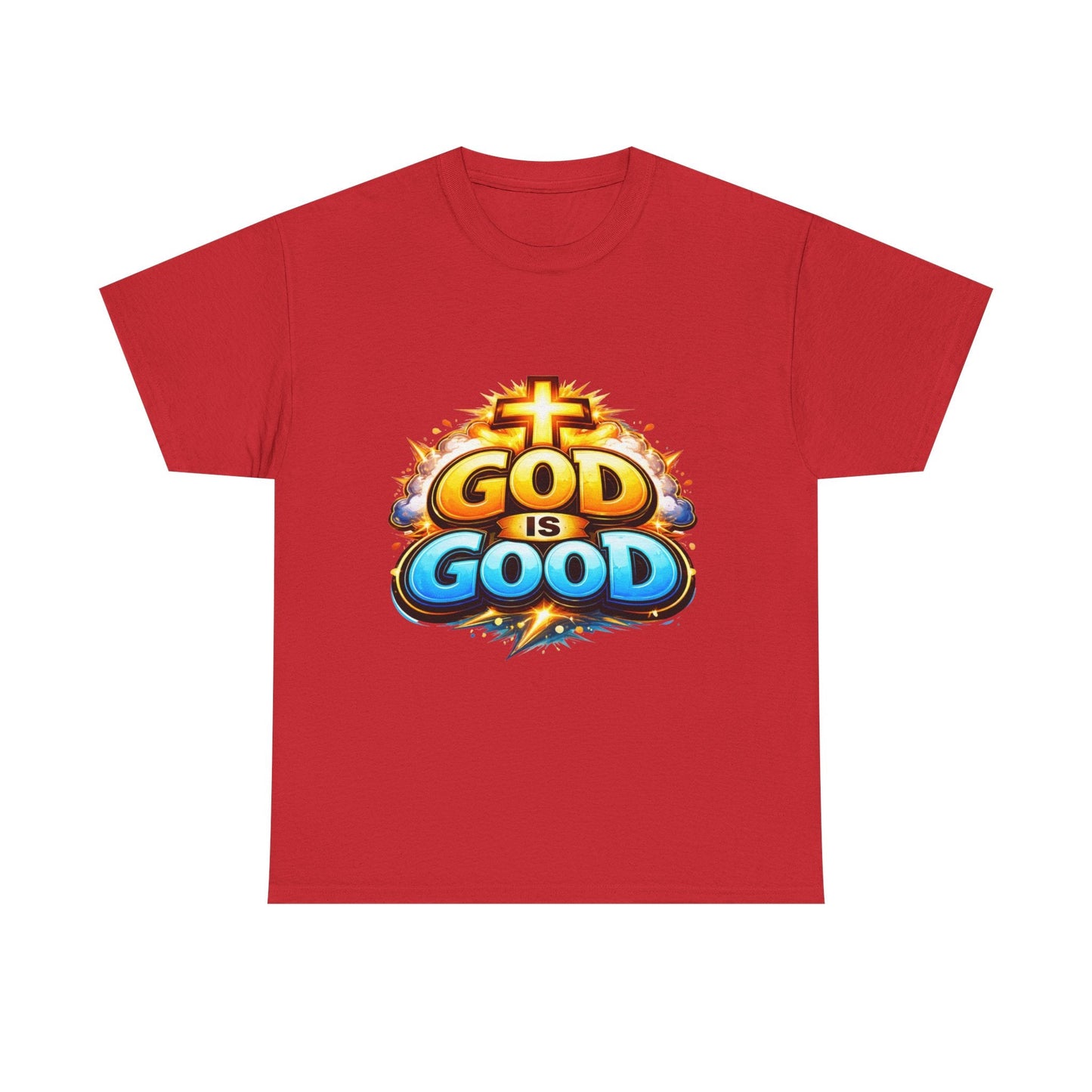 God Is Good T-Shirt for Men – Christian Faith Tee with Cross Graphic Printify