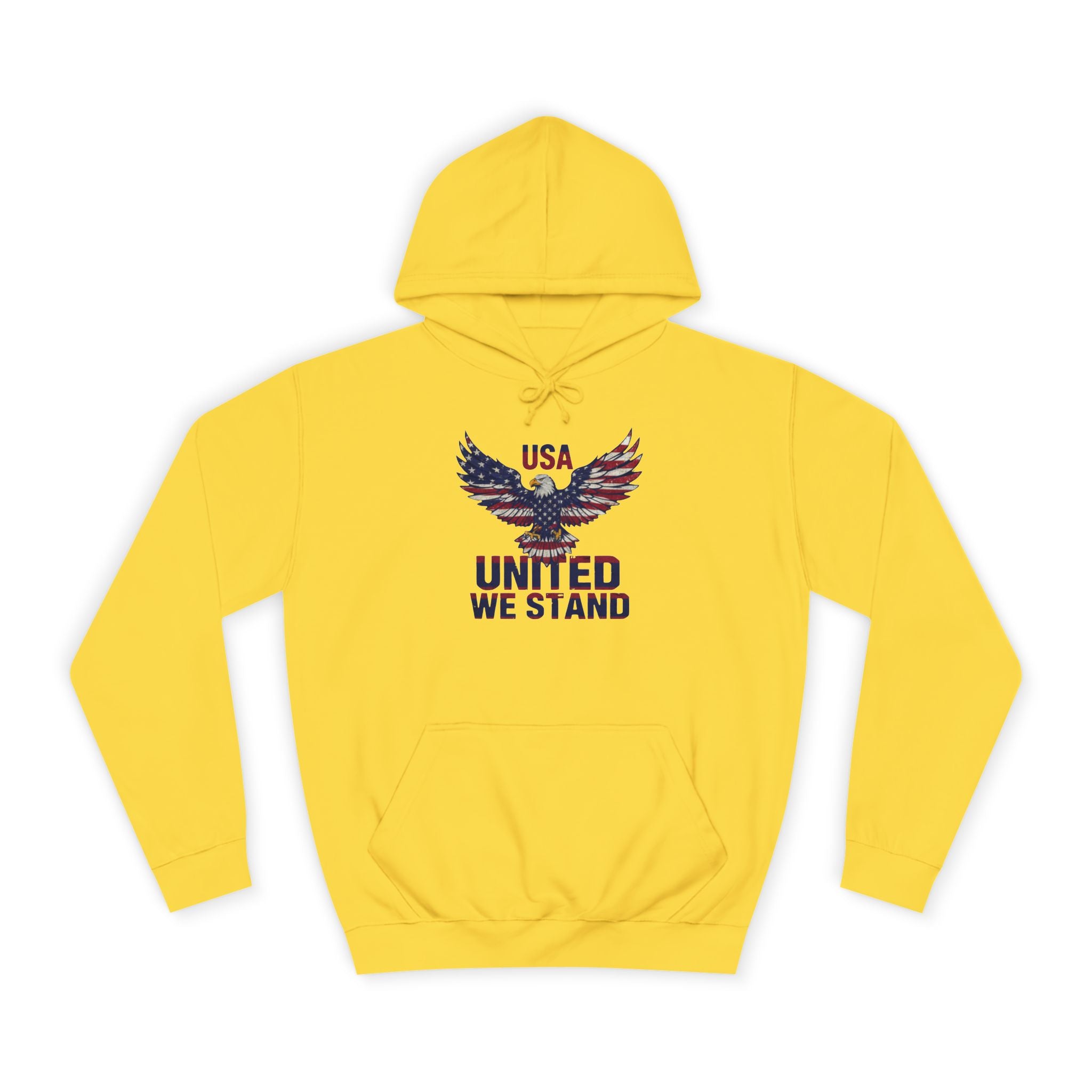 Patriotic Eagle Hoodie - USA "United We Stand" American Flag Graphic