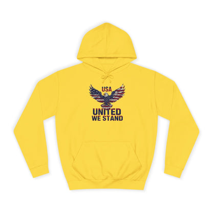 Patriotic Eagle Hoodie – Unisex USA “United We Stand” American Flag Graphic Printify