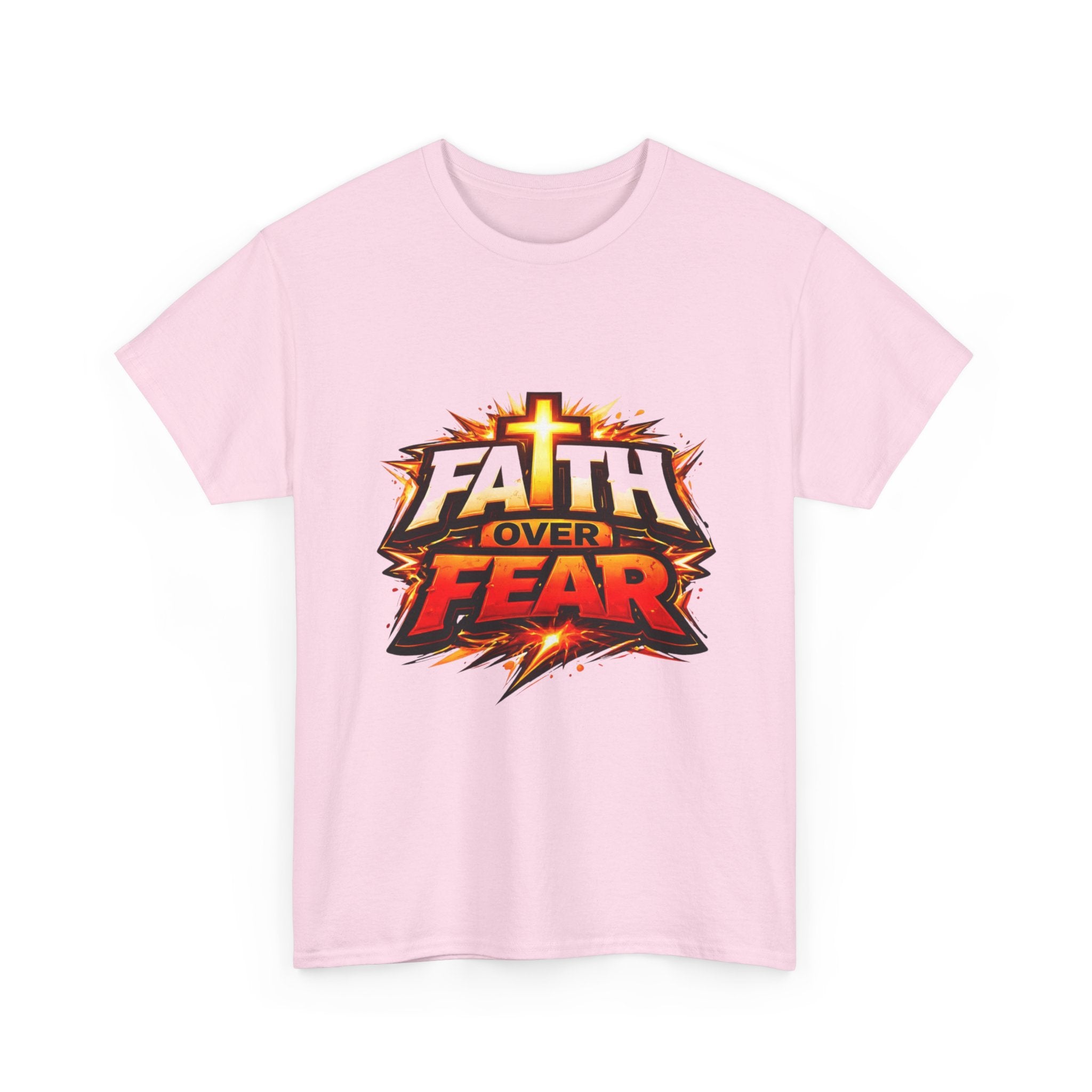 Faith Over Fear T-Shirt — Christian Inspirational Tee with Cross Graphic