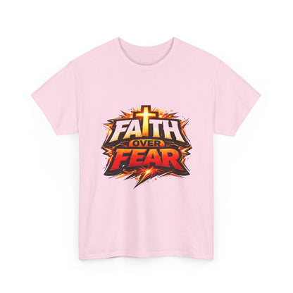 Faith Over Fear T-Shirt for Men – Christian Inspirational Tee with Cross Graphic Printify