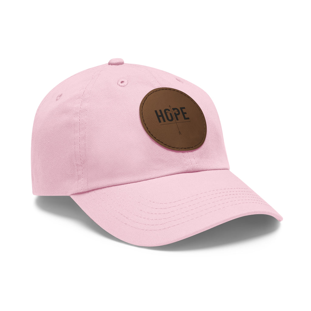 Dad Hat — Round Leather Patch 'HOPE' Cap