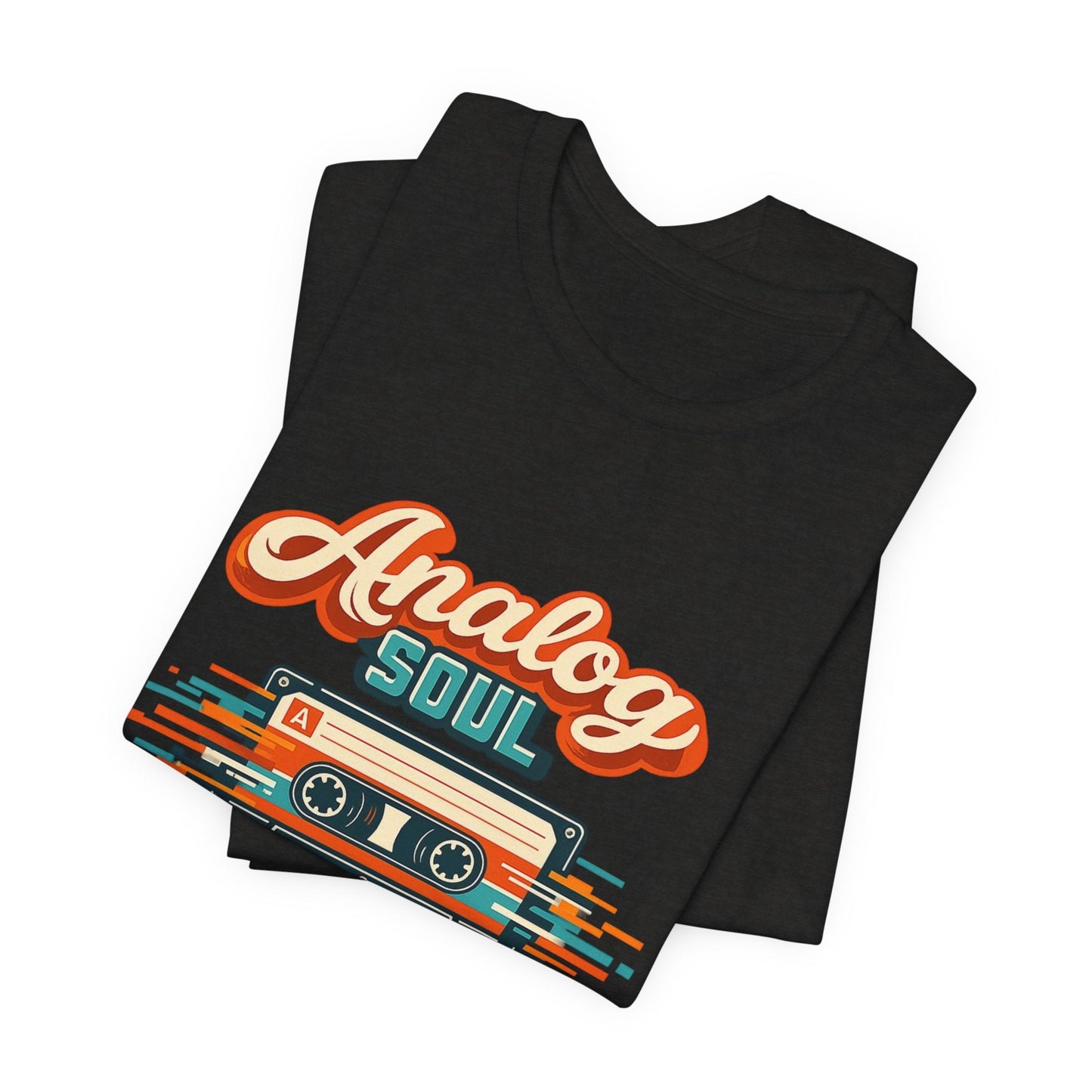 Analog Soul Digital World T-Shirt – Retro Cassette Tee for Music Lovers Printify