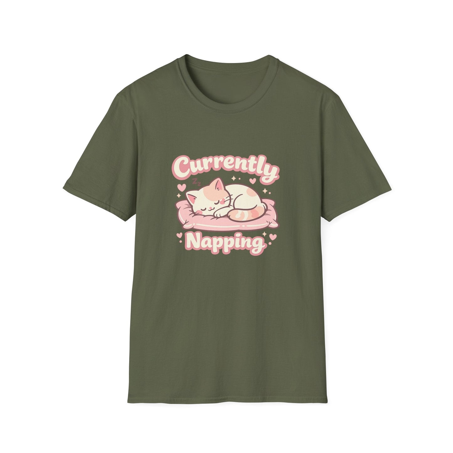 Cat Napping T-Shirt — Cute Sleeping Cat Tee for Cat Lovers Printify